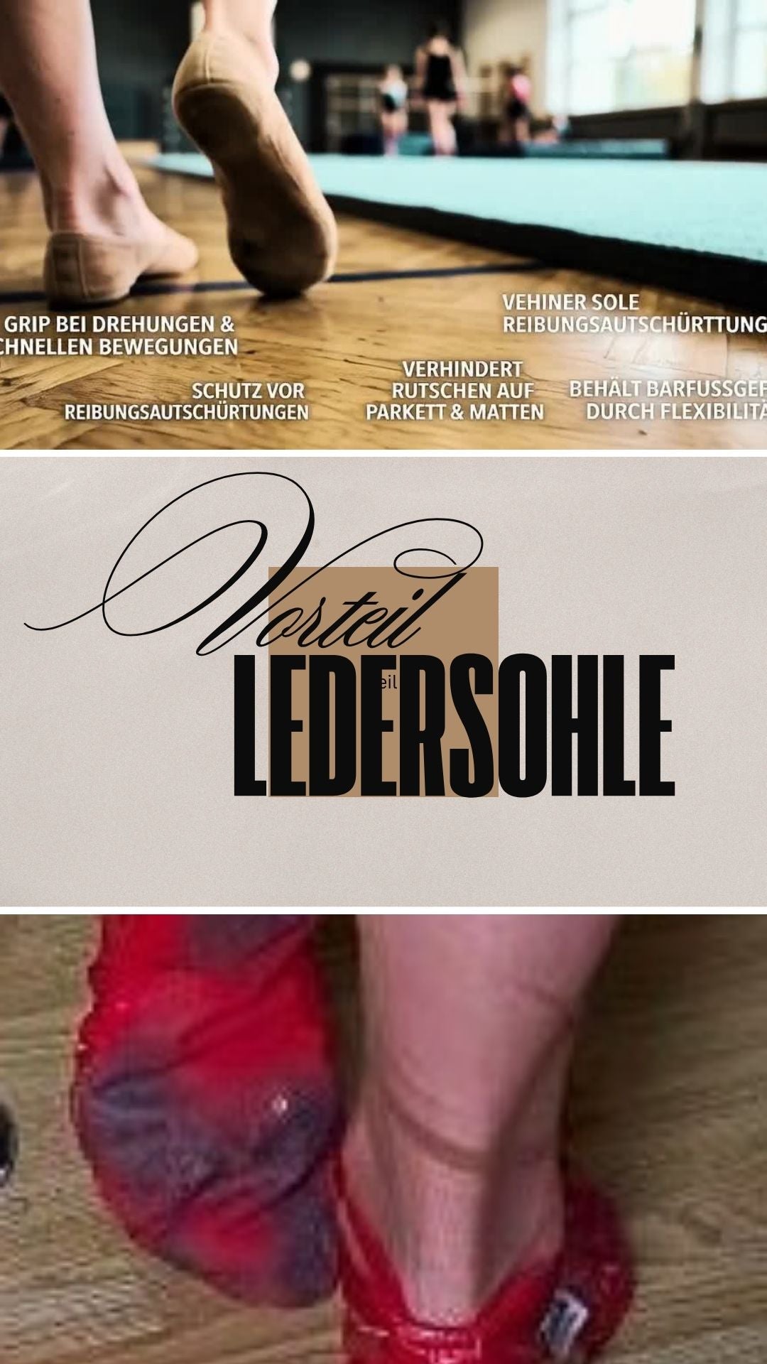 Vorteil Ledersohle bei Gymnastikschuhen (KI Support)