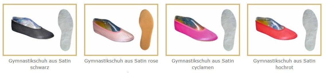 IWA Satin Gymnastikschuhe LEDER oder Gummisohle farbig