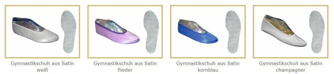 IWA Satin Gymnastikschuhe LEDER oder Gummisohle farbig