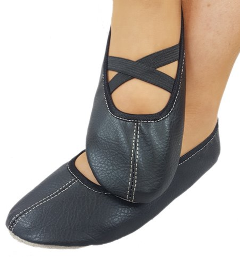 MajestiBallerina eco Gymnastikschuhe handmade Hausschuhe mit criss/cross Gummibandage