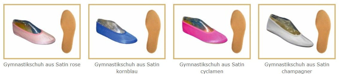 IWA Satin Gymnastikschuhe LEDER oder Gummisohle farbig